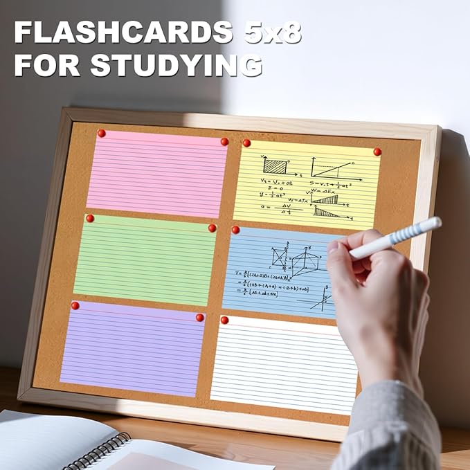 120 Count Colored Index Cards 5x8 Lined Colorful Notecards 6 Color Lined Flashcards for Studying 5 x 8 Index Cue Cards Ruled Notecards Multicolor Note Cards Flash Cards for Notes Office School Recipes