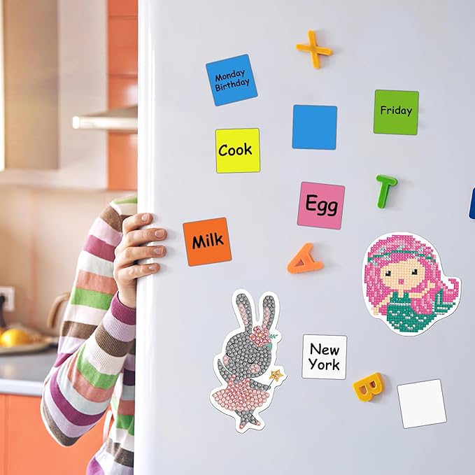 36Packs Reusable Magnetic Sticky Notes, 3" x 3" Dry Erase Magnets Labels, Widely Use to Post Notes for Whiteboard, Fridge, Locker, Cabinet, Door - Office & Classroom Supplies