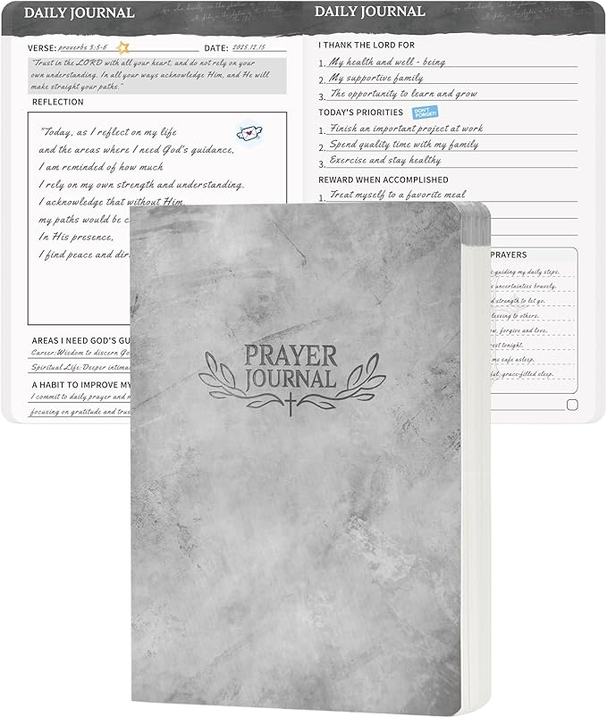 Ospelelf Christian Daily Prayer Journal for Men, Gratitude Journal Planner, Undated 3 Month Bible Notebooks for Note Taking, 120 gsm Thick Paper