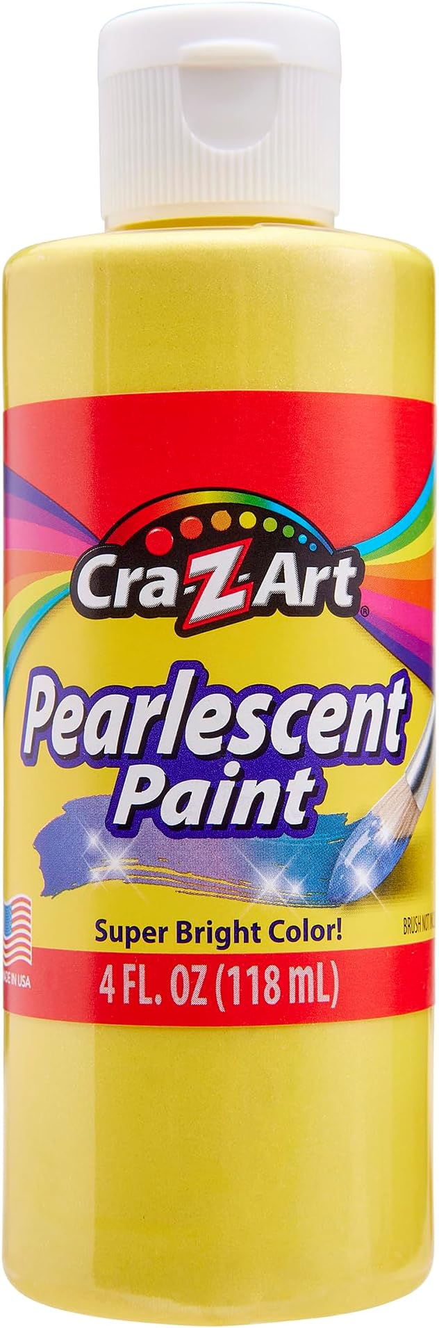 Cra-Z-Art Washable Pearlescent Paint Bulk Pack 8ct, Assorted Colors 4oz each bottle