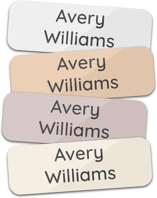 Personalized Kids' Name Labels (60 Labels) Custom Name Tag Clothing Label - Waterproof Daycare Stickers for Lunch Boxes, Bottles, Clothing Tags, Backpacks and School Supplies (Sand)
