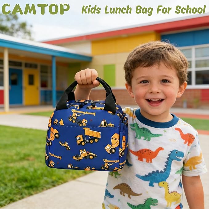 CAMTOP Boys Lunch Box Kids Insulated Lunch Bag Kids Cute Lunchbox for Boys Loncheras Para Niños