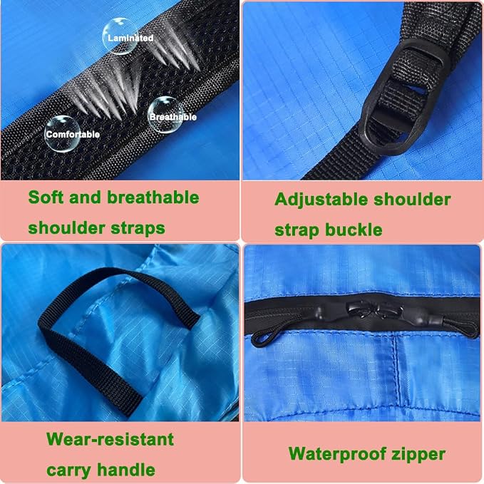 18L Mini Foldable Daypack, Waterproof and Lightweight Backpack | Small Outdoor Camping Day Pack, Travel Packable Bag for Men and Women, Easy to Carry