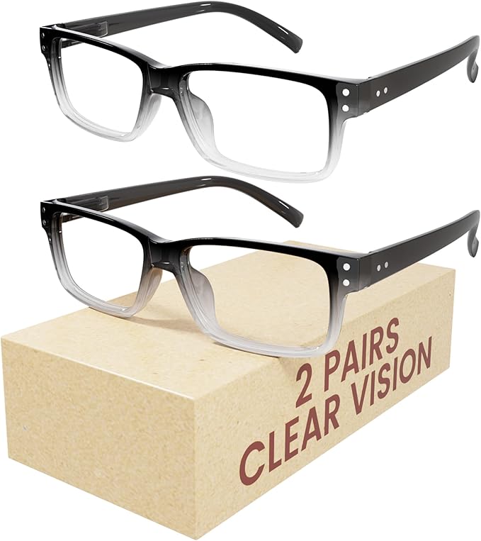 Eyekepper 2 Pairs Blue Light Blocking Reading Glasses for Men Women - UV Protection Spring Hinge Computer Readers