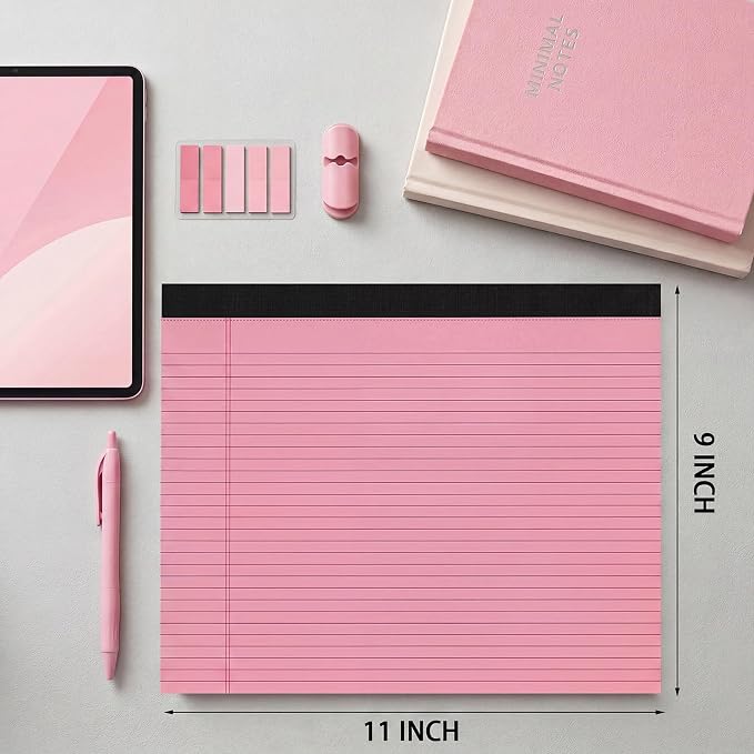 Thboxes 2 Pack Wide Legal Pads, 60 SheetsLandscape Note Pads, 11 x 9.5 In