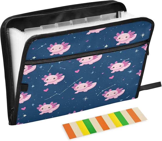 Salamander 13 Pocket File Organizer Expanding File Folder with Front Pouch Portable Business File Storage Document Organizer Folder with Zipper