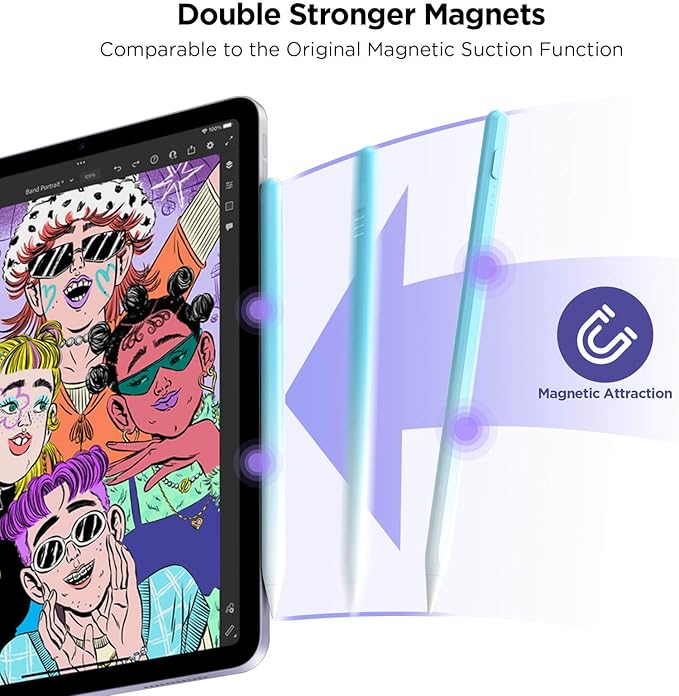 DEGGE Stylus Pen for iPad 2018-2025, 15Mins Fast Charge for Apple Pencil, Palm Rejection, Compatible with iPad A16 11/10/9/8/7/6, iPad Pro M5/M4/12.9"/11", iPad mini 7/6/5, iPad Air M3/M2/5/4/3