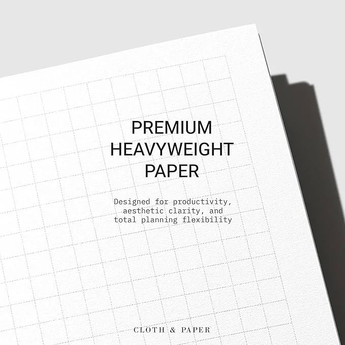 Cloth & Paper Travel Notebook | Graph Notebook – Olive | Pocket Plus Grid Paper Notebook 3.2" x 6" | Graph Layout for Notes, Diagrams, Lists & Structured Planning for Work or Study – Soft Touch Cover