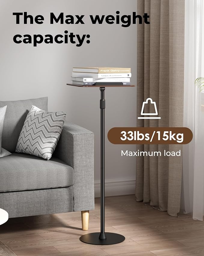 Adjustable Floor Book Stand & Book Holder for Reading, Laptop, and Tablet | Height Adjustable Standing Book Stand with Stable Base, Extendable Page Clips for Home, Office, Classroom