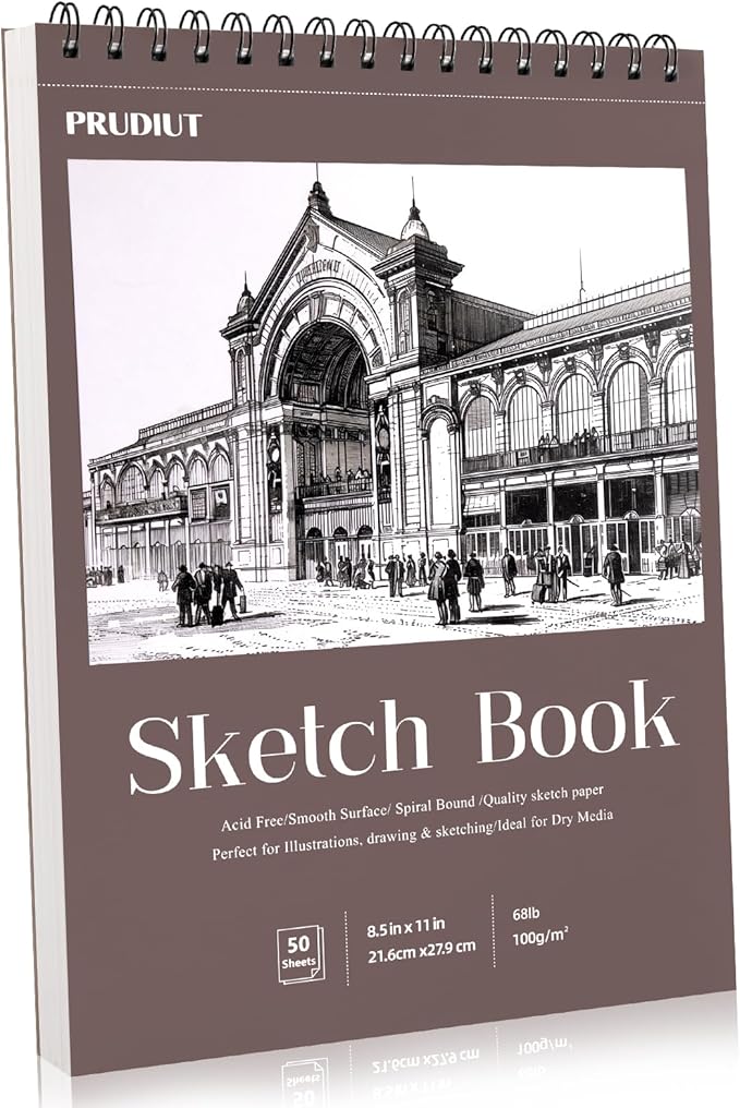 Sketch Book 8.5×11 inch, Spiral Bound Sketch Pad 50 Sheets (68lb/100gsm), Acid-Free Sketchbook for Drawing Painting Sketching, Art Paper Drawing Supplies for Teens Adults Artists Graduation Gifts
