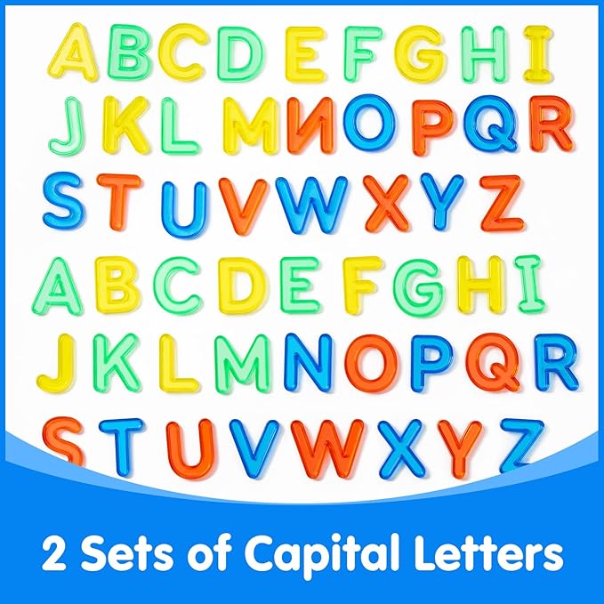 52 Pcs Translucent Capital Letters – Light Table Toys, Manipulatives and Accessories for Enhanced Learning & Fun