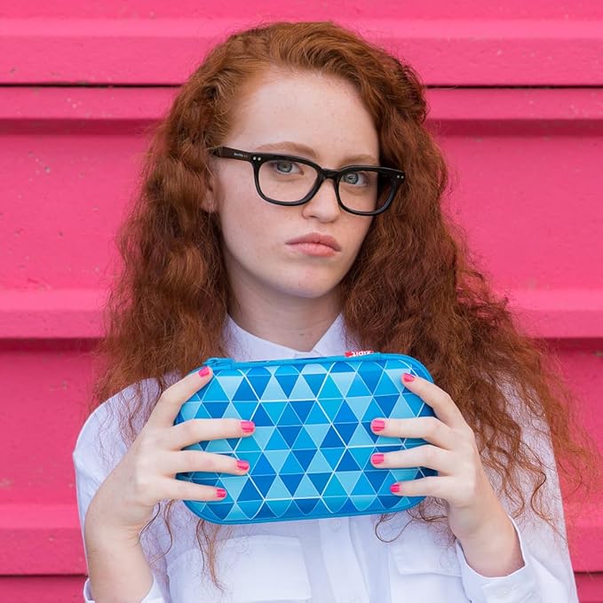 ZIPIT Blue Pencil Case for Kids, Cute Pencil Box for School, Large Capacity Stationery Organizer Box