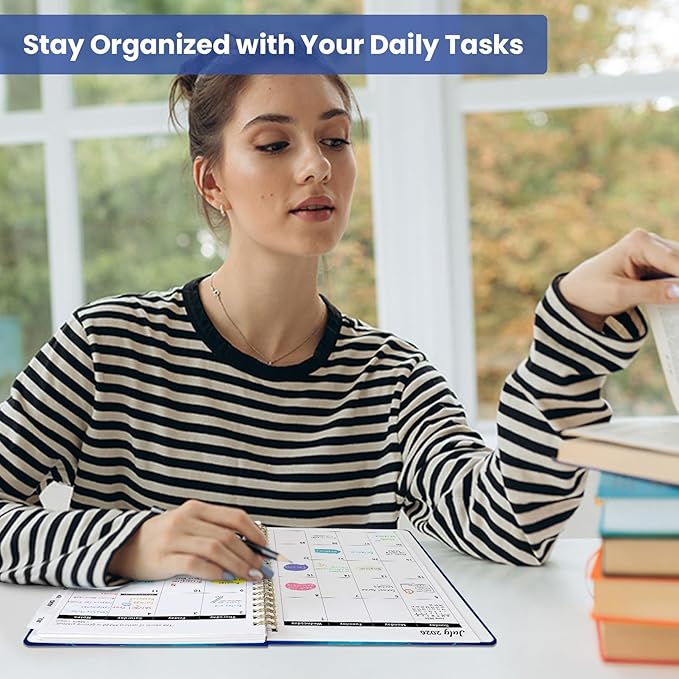 Planner 2026-2027, Hardcover Monthly and Weekly Academic Planner July 2026 - June 2027, Teacher and Student Calendar Agenda Book with Tabs, A5 (6.3" x 8.5"), Ideal for School and Office, Ocean Drift