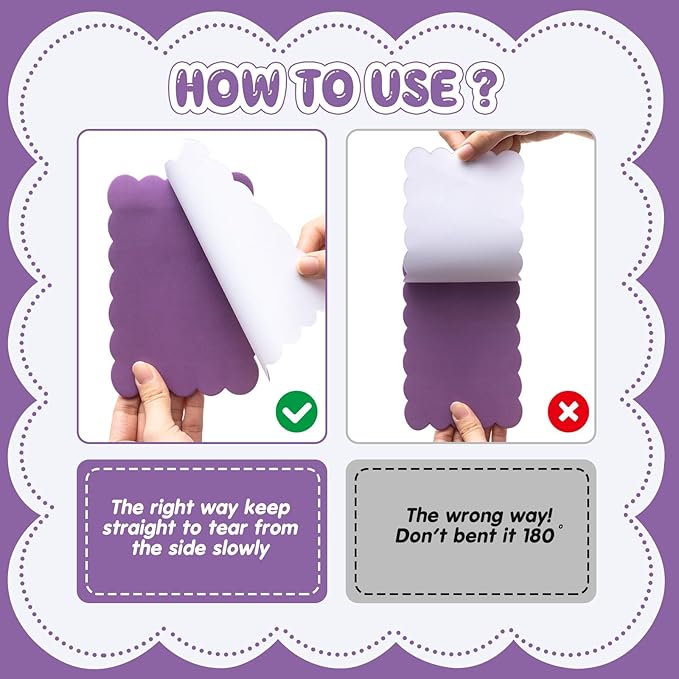 Eaasty 8 Pack Scalloped Aesthetic Sticky Notes Bulk Purple Colors Cute Wavy Self Sticky Note Pads 4" x 6" Blank Note Pads for Back to School Office Supplies 240 Sheets