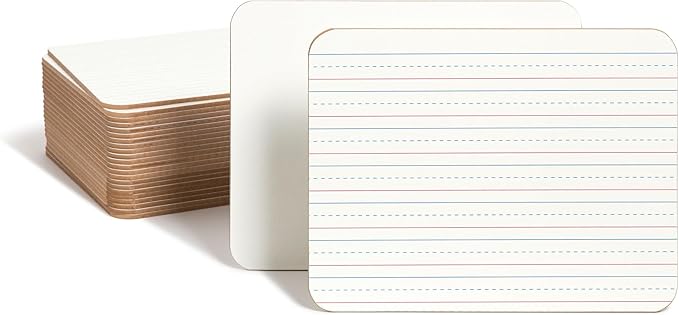 U Brands Dry Erase Lapboards, 24 Pack, 9" x 12", Double-Sided Small Whiteboards for School, Student Lapboards for Classroom, School & Homeschool Supplies, Portable Mini Whiteboard Set
