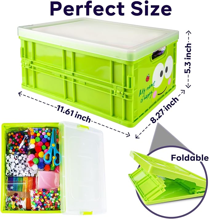 FUNZBO Arts and Crafts Supplies for Kids -Toddler Craft Kits with Glue Stick Pipe Cleaners Popsicle Stickers Construction Paper Pom Poms & Googly Eyes, Birthday Gifts for Girls Age 4+