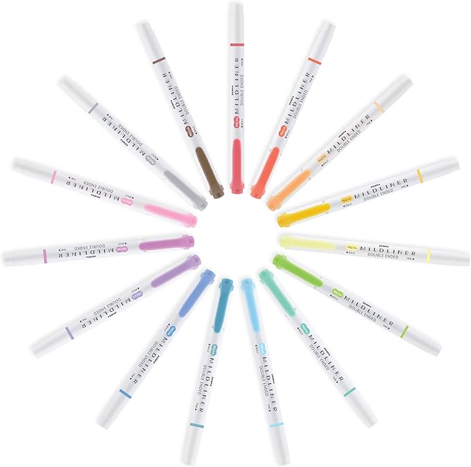 Zebra Pen Mildliner Dual-Tip Highlighters, Broad and Fine Tips, Ideal for Bible Highlighting, No Bleed, School Supplies, Teacher Supplies, and Office Supplies, Mild Blue Ink, 12-Pack (78120upc)