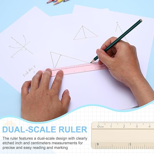 PATIKIL Metal Ruler 6 Inch/15cm, 2 Pcs Aluminum Straight Edge Ruler, Dual Scale Measuring Tool with Inch/Centimeter Scales & Hole for Math Office Drawing Engineering Home, Yellow