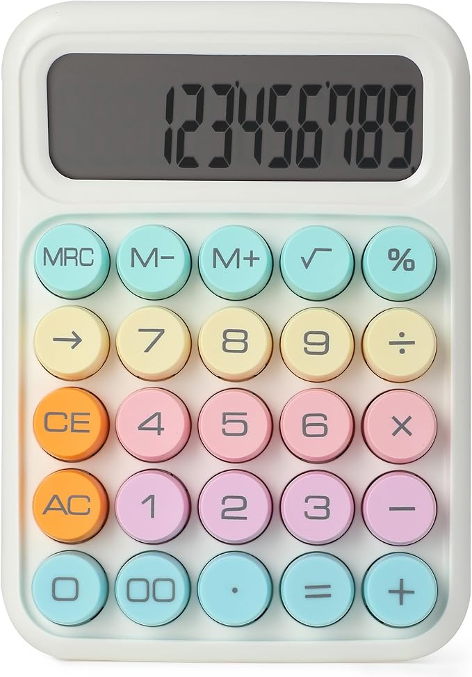 Mr. Pen- Mechanical Switch Calculator, 12 Digit Large LCD Display, Colorful with Big Buttons, Mechanical Switch Calculator for Home, School, Office