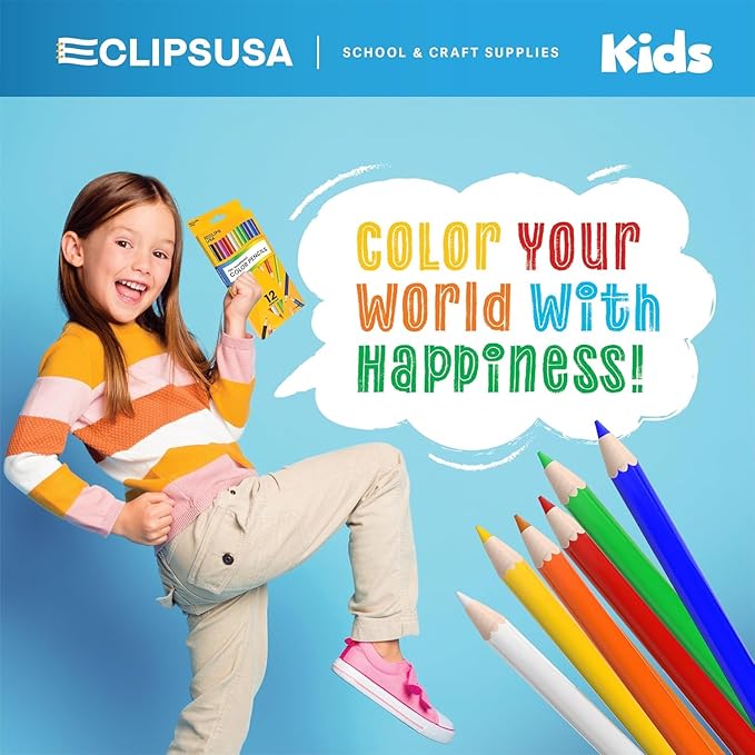 E-CLIPS USA Colored Pencils Bulk 12 Pack Colored Pencils for Kids Coloring Pencils Color Pencil Set (36 Pack)