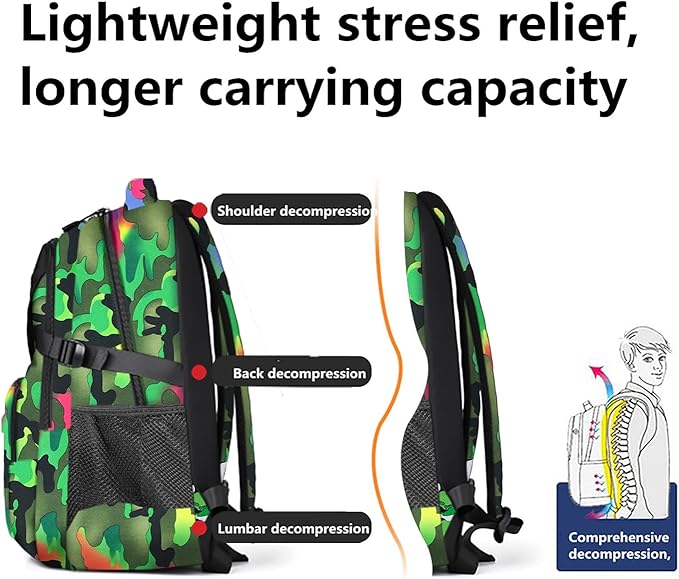 Casual Lightweight Backpacks for Boys & Girls, School Bookbags, 15 "Laptop Backpack, Travel Bag (212-mclv)