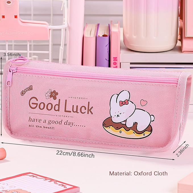58PCS Cute Rabbit School Supplies Set Kawaii Stationery Kit Back to School, Including Notebook,Gel Pens,Pencil Case,Stickers,Festival Holiday Birthday Party Favors Easter Basket Stuffers
