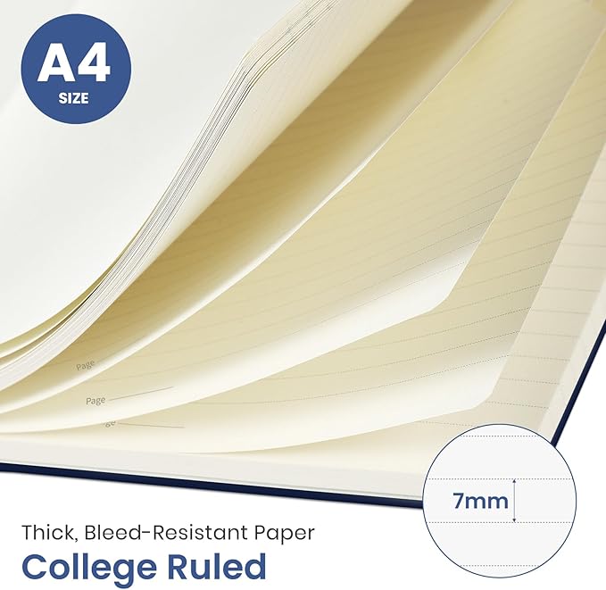 Taja Large Spiral Lined Journal for Women, 8.5" x 11" Notebooks for Work Collge Ruled, A4 Aesthetic Cute Journaling Notebooks for Writing, Plastic Cover, Distant Peaks