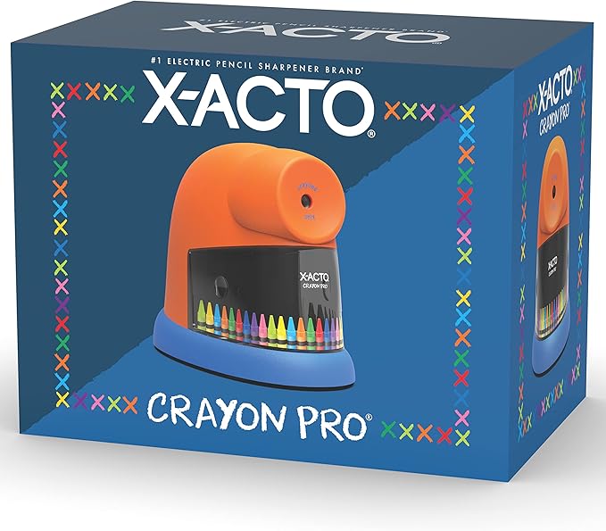 X-ACTO Pro Electric Crayon Sharpener, SafeStart Auto-Motor, Ideal for Home and School Use (Pack of 6)