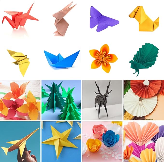 Origami Paper 50 Colors 100 Sheets 6" x 6" , Double Sided Color Origami Kit for Crafts & Art, Allow for Easy & Intricate Folding