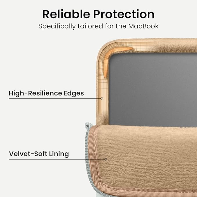tomtoc 360 Protective Puffy Laptop Sleeve for 2026 13-inch MacBook Neo A3404 A18, Water-Resistant Quilted Soft Puffer Bag Shockproof Computer Case Work Bag Fits 12-13 Inch Surface Pro Copilot+ PC