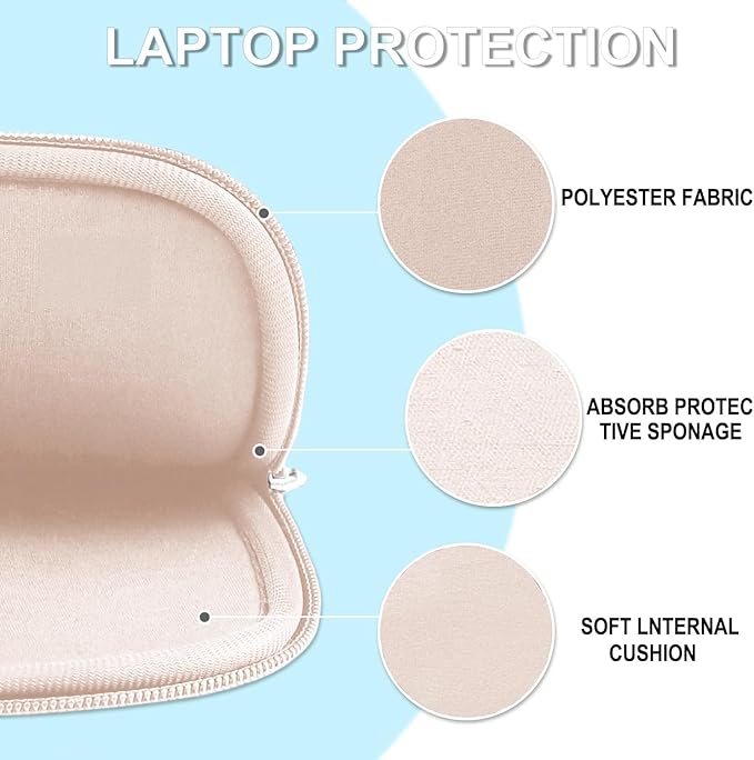 Laptop Case 15.6 inch, Shockproof Protective Laptop Cover Briefcase Carrying Computer Bag with Accessory Pocket, Portable Computer Sleeve Compatible with MacBook, HP, Dell, Lenovo, Asus, Pink