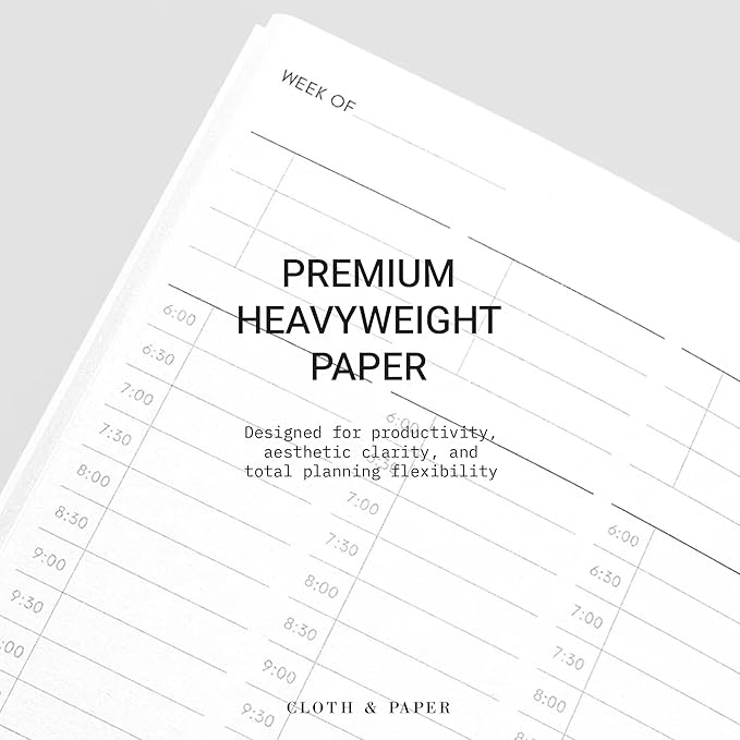 Cloth & Paper Travel Notebook | Time Blocking Planner – Bordeaux | Pocket Plus Daily Schedule Planner 3.2" x 6" | 30 Minute Time Block Layout for Planning, Scheduling & Productivity – Soft Touch Cover