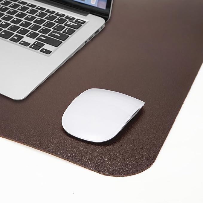 AFIING Cork Desk Mat 35.4" x 17", Dual-Sided Natural Cork & PU Leather Desk Pad, Non-Slip Waterproof Large Mouse Pad for Office, Home & Gaming (Coffee)