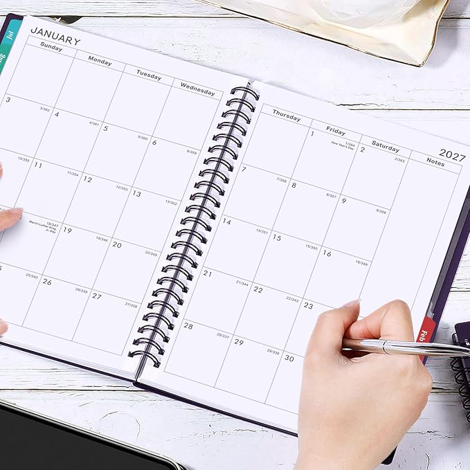 Planner 2026-2027 - July 2026 - June 2027, 2026-2027 Planner Weekly and Monthly, Academic Planner, Calendar Planner with Colorful Tabs, 6.25" × 8.3", Strong Twin-Wire Binding, Back Pocket, Holidays