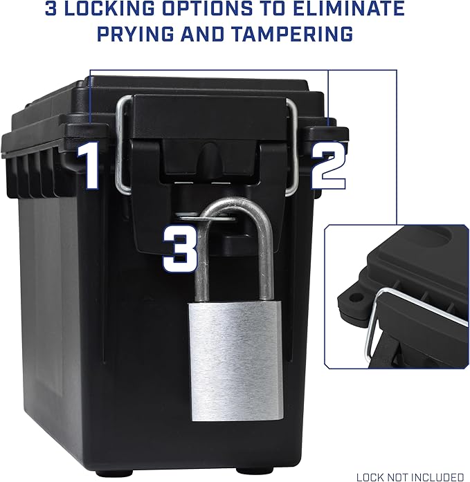 Sheffield 12790 2-Pack Ammo Storage Box, Mothers Day Gifts, .30 Cal Field Boxes, Mothers Day Gifts for Mom, Lockable Storage Box with Handle, Secures Hunting Gear, Supplies, and Bullets, Made in USA