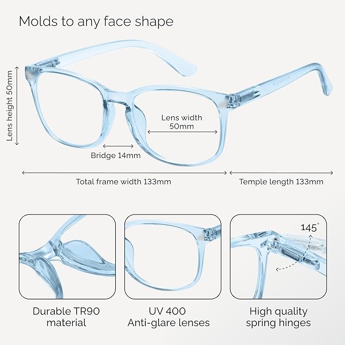 CCVOO Reading Glasses for Women/Men, Eyeglasses, Blue Light Readers for Women/Men, Computer Eye Glasses, Cheaters
