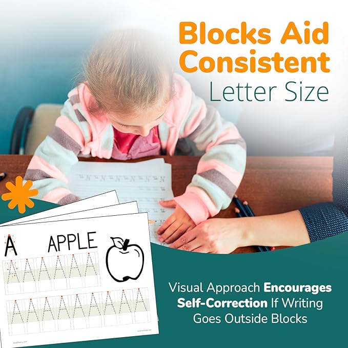 Channie's Beginner's Alphabet & Handwriting Workbooks, 3 Workbooks, Lots Practices with Visual Format, Easier Way to Learn Alphabet Summer School, Ideal for Homeschool Learning Activities