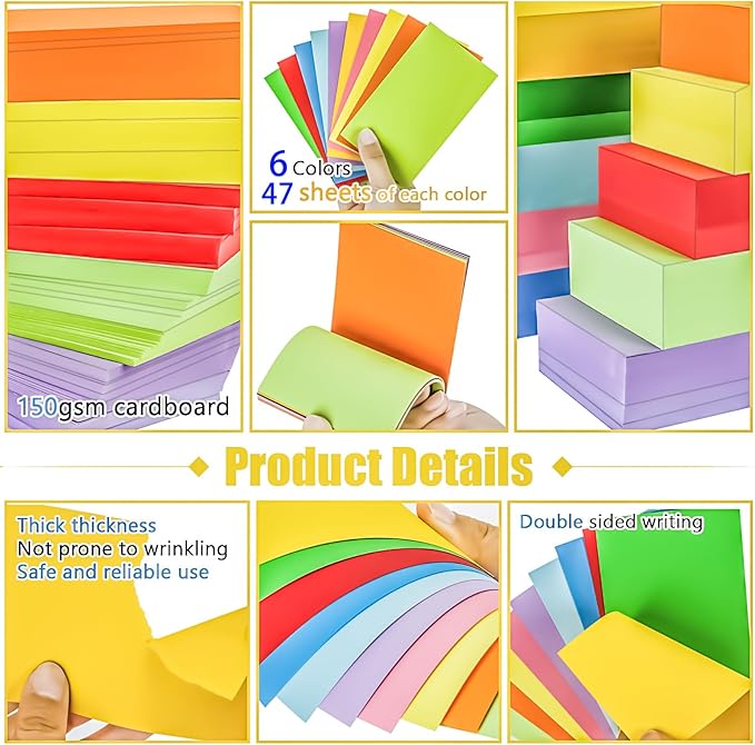 280Pcs Blank Colored Index Cards 3x5 Inch Flash Cards, Note Card Flashcards, Colorful Blank Card Pad Index Note Books 3 x 5 Notecards for Studying School Supply College Office