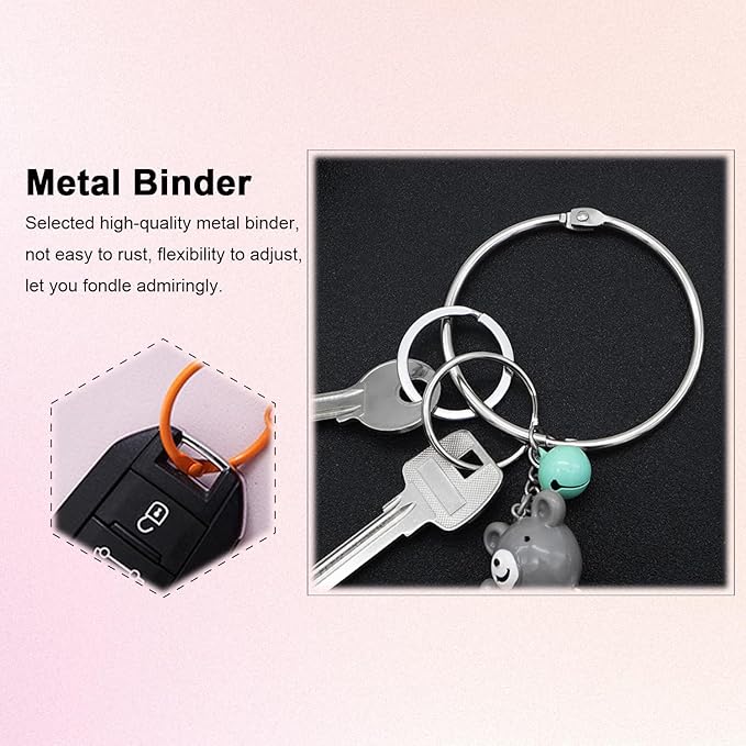 15 Pack 2-1/2 Inch Large Loose Leaf Binder Rings Metal O Ring Paper Book Rings for Flash Card, Key Chain Ring, Home, Office, School, Silver, 2.5"(63mm)
