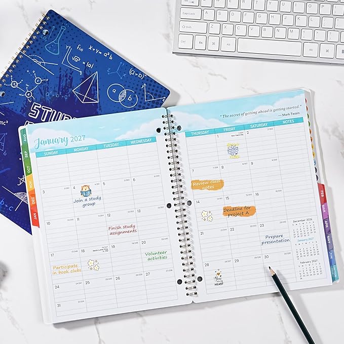 Student Planner 2026-2027 - Academic Year Weekly & Monthly School Planner, Aug 2026 - June 2027, 11’’ × 9’’, Academic Planner with Stickers, Monthly Tabs, Perfect Organizer