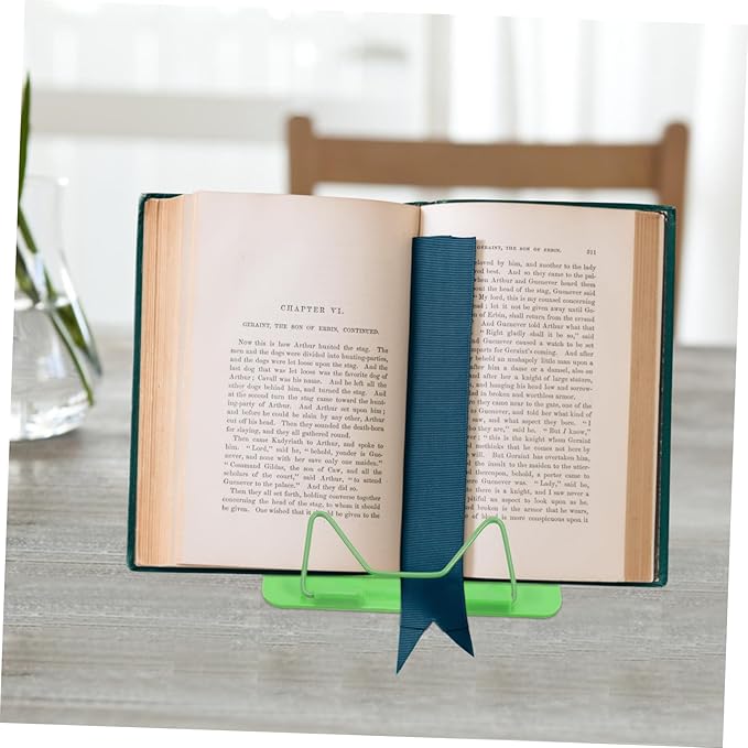 Holibanna 2pcs Adjustable Multi-Purpose Reading Book Stand Book Support Bracket for Home Study Lightweight and Portable Green Prevents Reading Myopia Smooth Angle