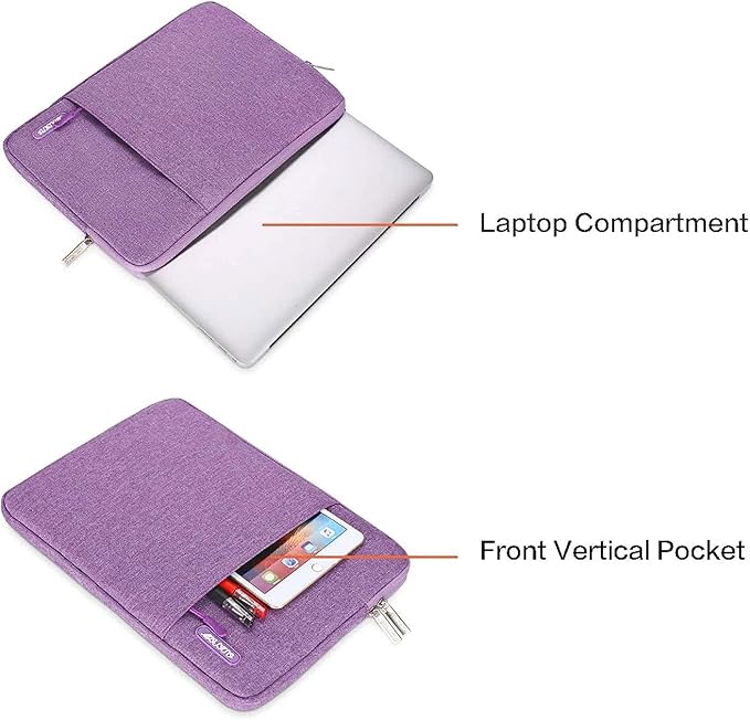 MOSISO Laptop Case 13.3 inch, 13-13.3 inch Laptop Sleeve Compatible with MacBook Air/Pro 13/Pro 14 M5 M4 M3 M2 M1, HP Dell ASUS Lenovo,Polyester Vertical Computer Sleeve Bag with Pocket, Light Violet