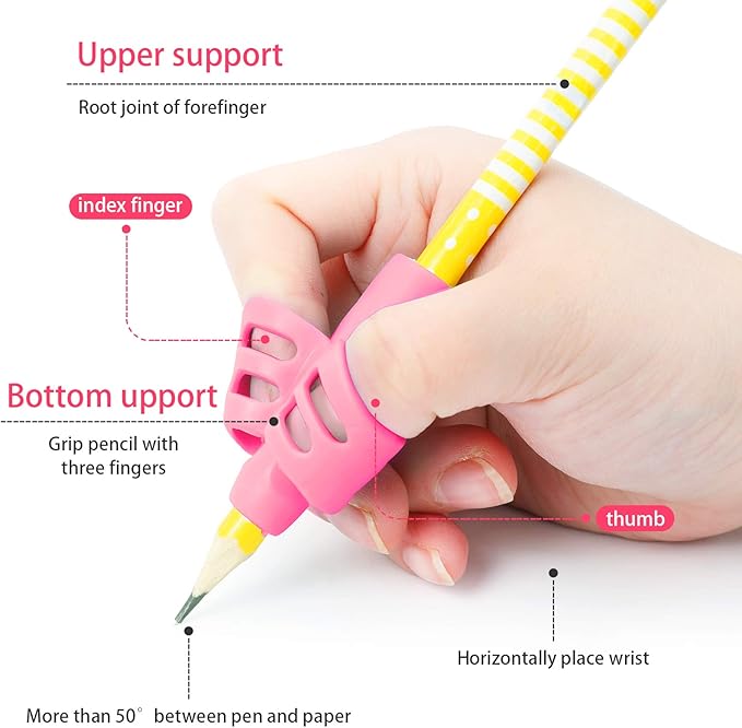 Pencil Grips for Kids Handwriting, 4 Pcs Toddler Pencil Grippers, Training Pen Grip Holder for Beginners Preschoolers Kindergarten Children