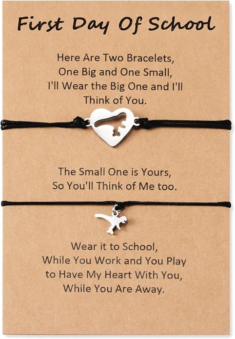 Back to School Gifts Mommy and Me Bracelet First Day of School Matching Wish Bracelets Set for Mother Daughter Son Women Teen Girls Boys Jewelry Gift