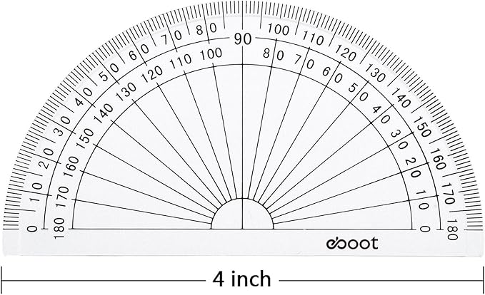 eBoot 28 Pack Clear 180 Degree Plastic Protractors for Angle Measurement, 10 cm