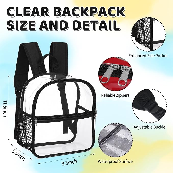 150 Pcs/ 6 Sets Back to School Supplies Bulk Clear Backpack with School Supplies Kit Backpack Composition Books Notebook Pencil Folders Scissor Sticky Notes Pad Glue for Classroom Office Budget Supply