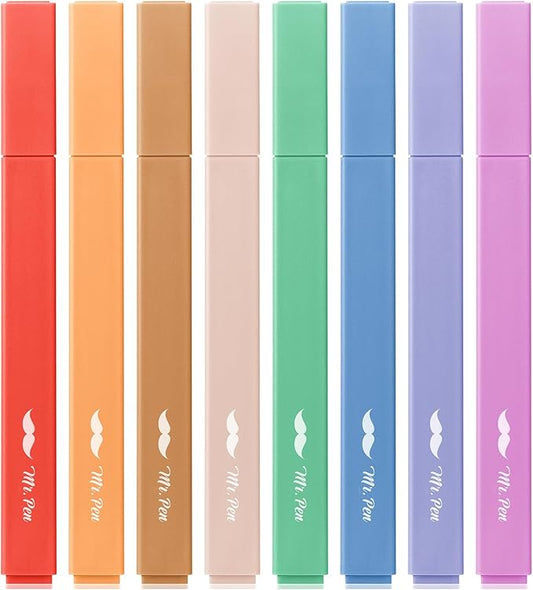 Mr. Pen- Aesthetic Highlighters No Bleed, 8 Pack, Rainbow Rangers, Chisel Tip, Cute Highlighters Assorted Colors for Journaling, Highlighting, Underlining, Fast Dry, Back to School Supplies