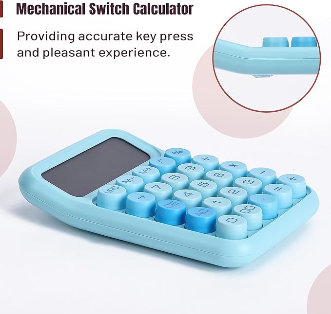 Mr. Pen- Mechanical Switch Calculator, 12 Digit Large LCD Display, Blue with Big Buttons, Mechanical Switch Calculator for Home, School, Office