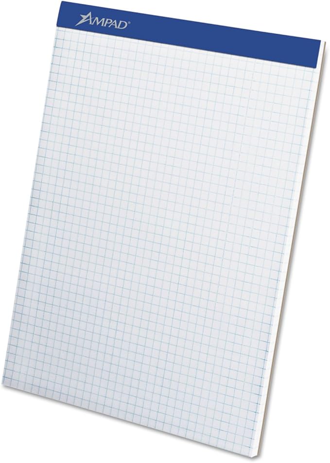 Ampad Evidence Quad Dual-Pad, Quadrille Rule, Letter Size (8.5 x 11.75), White, 100 Sheets per Pad (20-210)