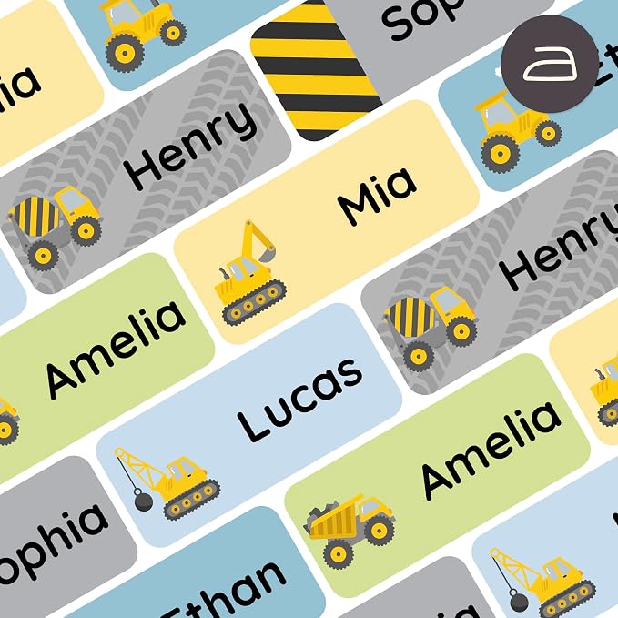 Iron-On Name Labels & Clothing Labels for Nursing Home (120) – Iron On Name Tags & Name Labels for Clothing & Clothes, School & Daycare – Waterproof - Heavy Duty Vehicles